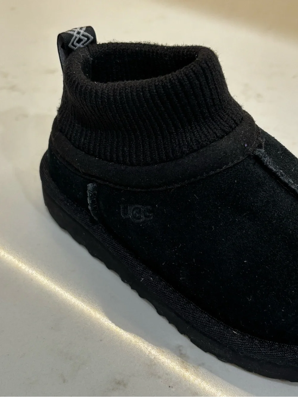 UGG Kids' Classic Ultra Stretch Cuff Boots in Black,